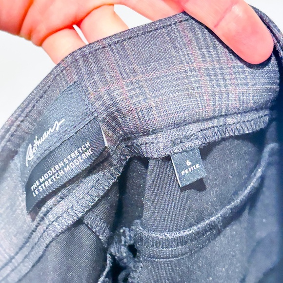 REITMANS Grey Stretch Skinny Pants with Subtle Plaid Pattern | Size 6 * - Picture 4 of 8